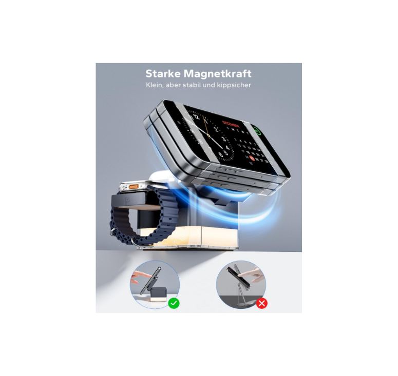 KPON Cube 3-in-1 – MagSafe for iPhone 12–17 and Apple Watch 9–11