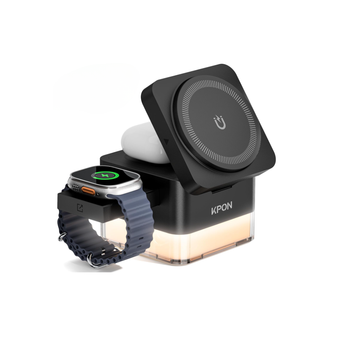 KPON Cube 3-in-1 – MagSafe for iPhone 12–17 and Apple Watch 9–11